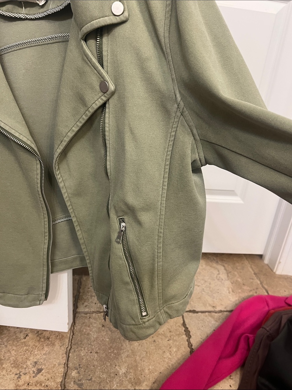 Anthropologie olive green moto-style blazer - Picture 3 of 3